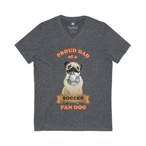 Proud Dad of a Soccer Fan Dog - Unisex Jersey Short Sleeve V-Neck Tee - Identistyle