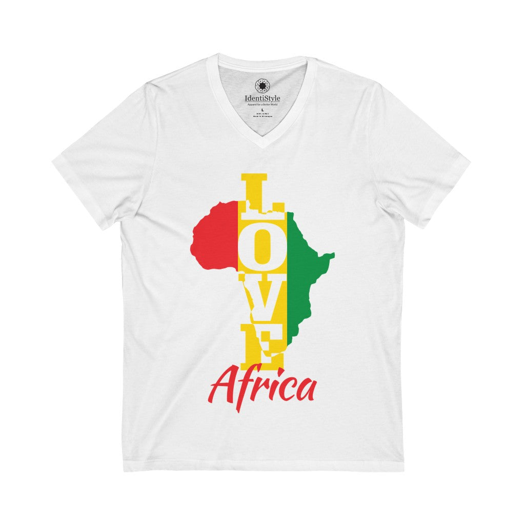 I love Africa - Unisex Jersey Short Sleeve V-Neck Tee - Identistyle