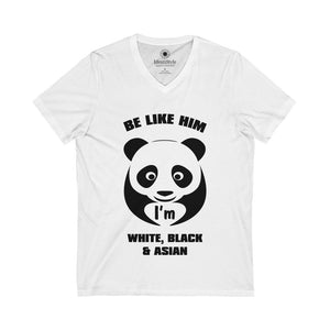 Be Like Panda 1 - Unisex Jersey Short Sleeve V-Neck Tee - Identistyle