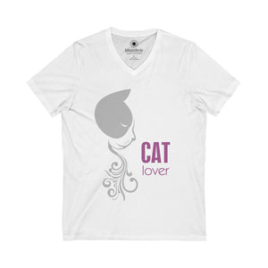 Cat Lover - Unisex Jersey Short Sleeve V-Neck Tee - Identistyle