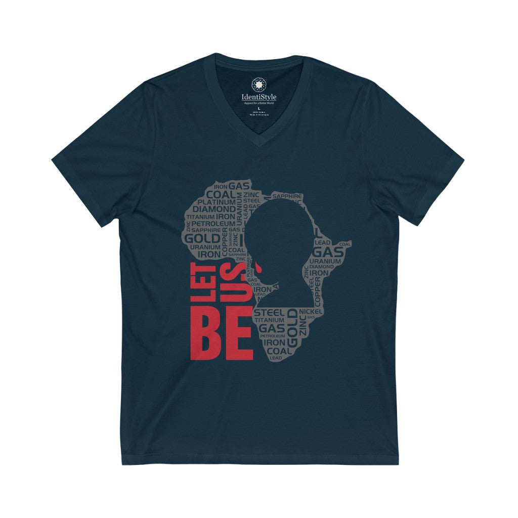 Let Us Be - Africa - Unisex Jersey Short Sleeve V-Neck Tee - Identistyle
