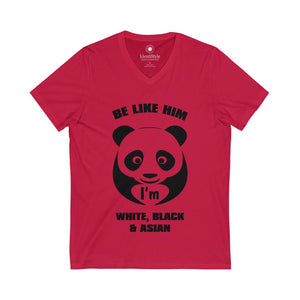 Be Like Panda 1 - Unisex Jersey Short Sleeve V-Neck Tee - Identistyle