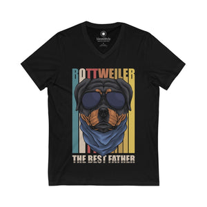 Rottweiler, The Best Father - Unisex Jersey Short Sleeve V-Neck Tee - Identistyle
