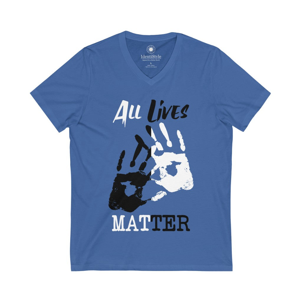 All Lives Matter - Unisex Jersey Short Sleeve V-Neck Tee - Identistyle