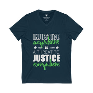 Injustice - Unisex Jersey Short Sleeve V-Neck Tee - Identistyle