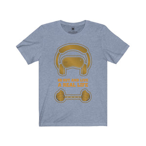 Virtual Reality - "Real Life" in Gold - Unisex Jersey Short Sleeve Tees - Identistyle