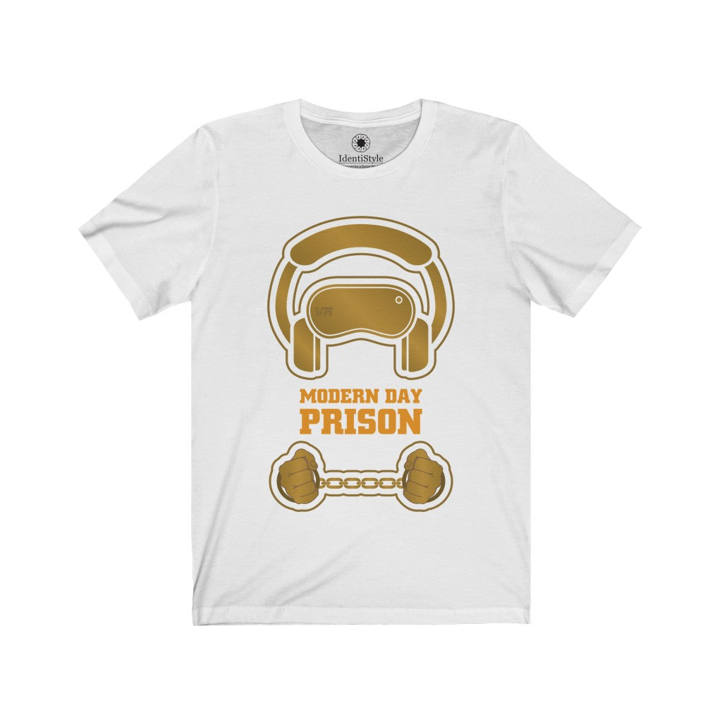 Virtual Reality - "Prison" in Gold - Dark Colors - Unisex Jersey Short Sleeve Tees - Identistyle
