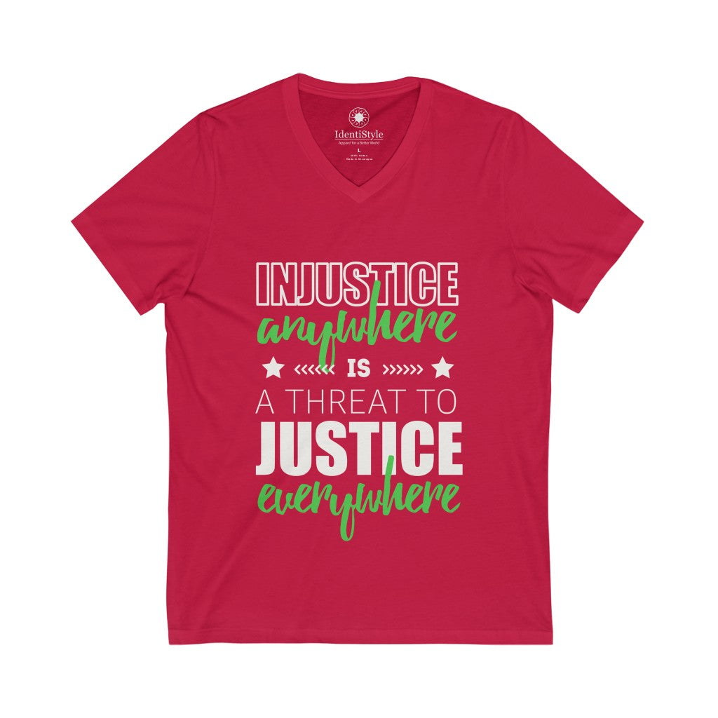 Injustice - Unisex Jersey Short Sleeve V-Neck Tee - Identistyle