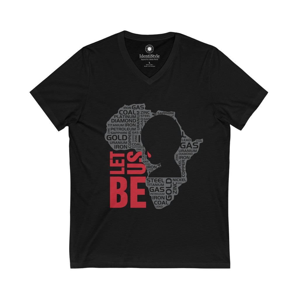 Let Us Be - Africa - Unisex Jersey Short Sleeve V-Neck Tee - Identistyle